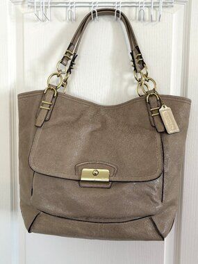 Coach Kristin Pinnacle Leather North South Tote Bag Large Handbag 19385 Fawn NEW
